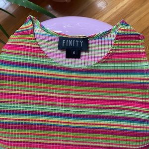 Striped vintage pleated/accordion tank top